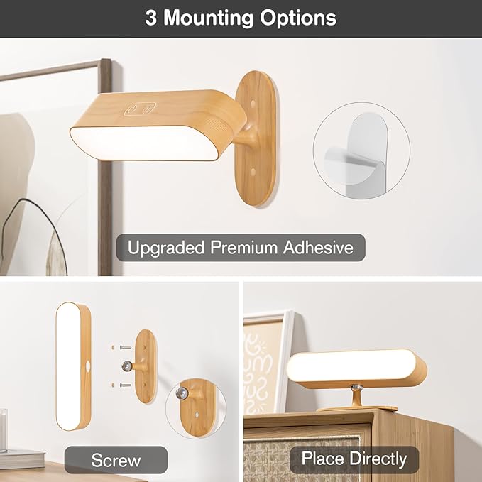 Hensam Wall Sconce, LED Battery Operated Wall Sconce - Image 4