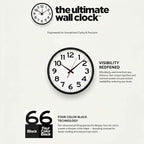 Ultimate Wall Clock | 10 Inch | Silent | Round | Quartz | Black | Kitchen | - Image 2