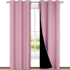 NICETOWN Crystal Pink Full Shade Curtain Panels, Pair of Thermal Insulated & by NICETOWN