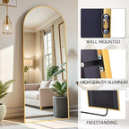 Dewfig Arched Full Length Mirror, Full Body Mirrors - Image 6