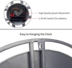 30 inch Large Wall Clock Decorative Solid Metal Retro Decor - Image 5