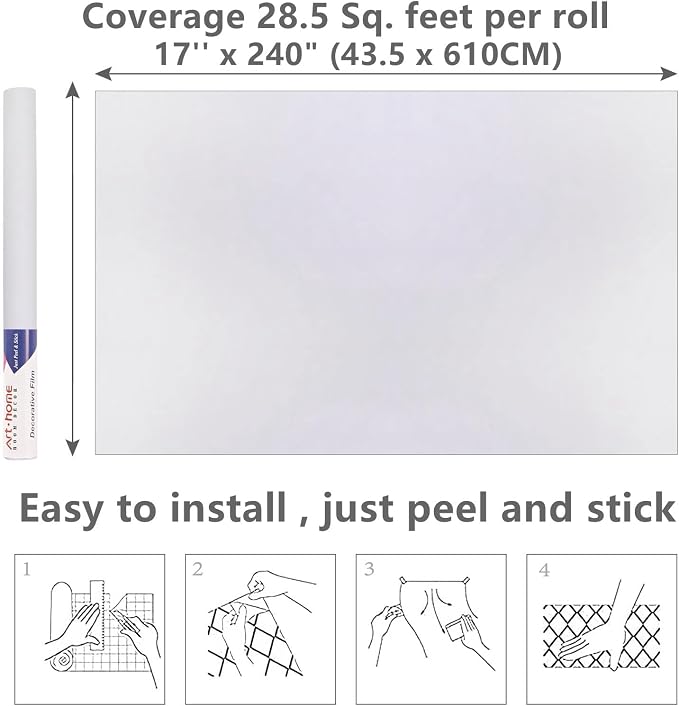 Arthome 23.6"x200" White Contact Paper, Peel and Stick Matte Wallpaper - Image 7