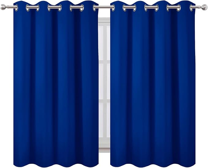 LEMOMO Royal Blue Thermal Blackout Curtains/52 x 54 Inch/Set of 2 Panels Room - Image 2