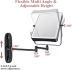 Wall Mounted Lighted Makeup Mirror, Rectangle Double Sided 1X/10X Magnifying - Image 5