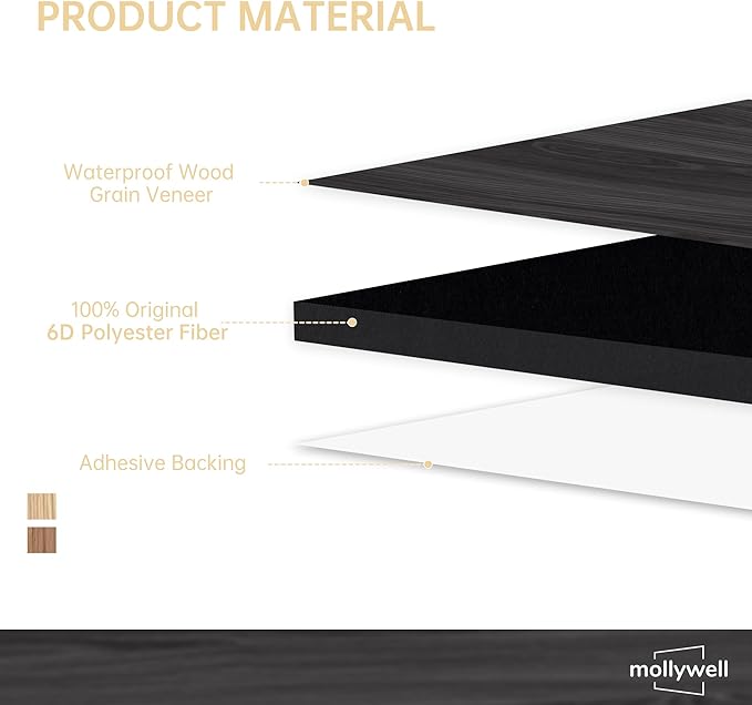 Mollywell Art Acoustic Wall Panels, 24x24 Inch 8 Pack, Wood Veneer, Sound - Image 3