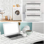 Arthome 23.6 x 200 inches White Gray, Peel and Stick Wallpaper, Wood Contact - Image 5