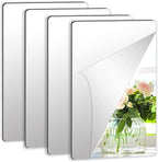 JUNEBRUSHS 4 Pack Self Adhesive Acrylic Mirror, 4X 6 Inch Mirror Tiles by JUNEBRUSHS