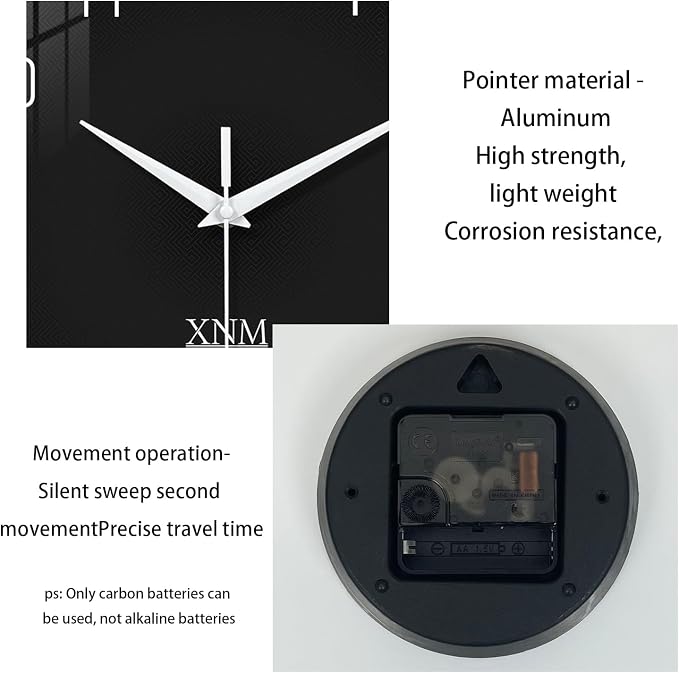 XNM Minimalist Wall Clocks for Living Room Glass Small Wall Clocks Battery - Image 9
