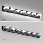 Ralbay 46" LED Modern LED Black Vanity Lights Fixtures 7 Lights Acrylic Matte - Image 7