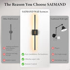SAIMAND Wall Sconces Set of 2 Battery Operated, Wireless USB Rechargeable Wall - Image 8