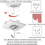 DDMY 100 Pack Heavy Duty Self Adhesive Hooks 50 lbs Transparent Reusable Sticky - Image 5