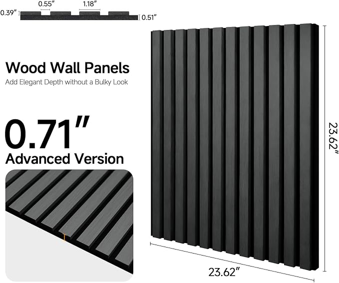 Acoustic Panels 4 Pack Self-Adhesive Upgrade, 23.62"X23.62" Sound Proof Wall - Image 2