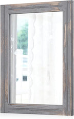 AAZZKANG Wood Framed Mirror Rectangular Rustic Wall Mirrors Decorative Large by AAZZKANG
