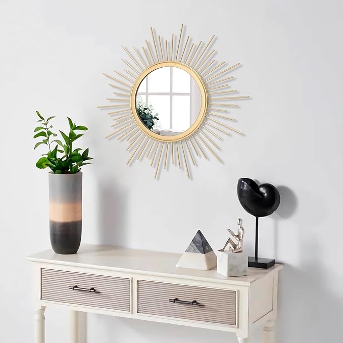 Gold Sunburst Mirrors for Wall Decorative Metal Round Art Mirrors Large Wall - Image 5