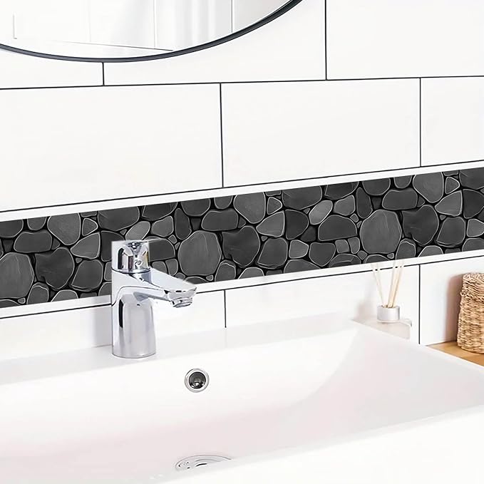 IVN Wallpaper Border Peel and Stick Decorative Wall Trim Self Adhesive Black - Image 5