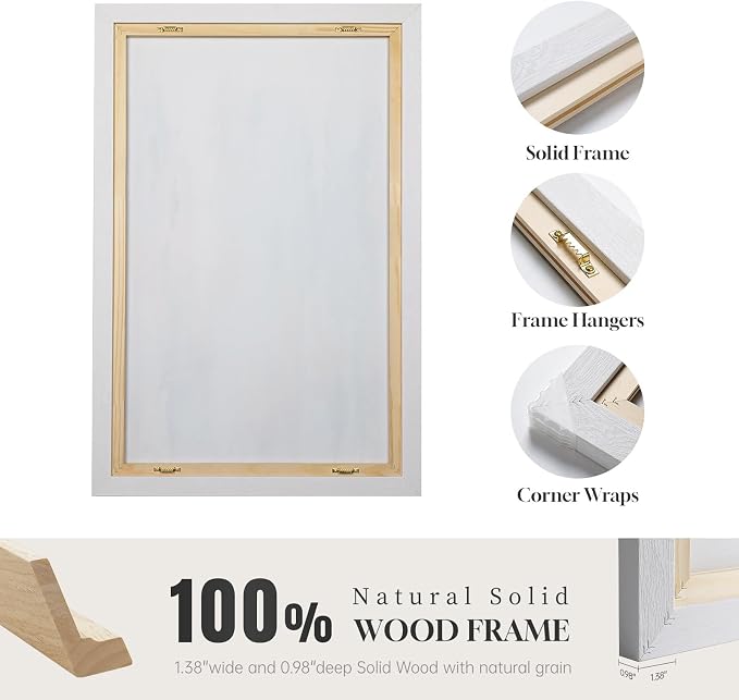 Extra Large Framed Blue Gold Abstract Wall Art - Image 6