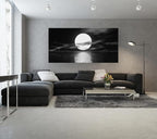 Cao Gen Decor Art S06475 Wall Art Canvas Sea White Full Moon in Night Picture - Image 6