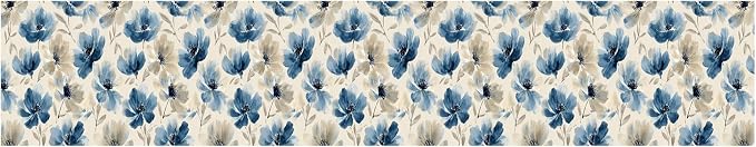 Blue Floral Wall Border 196x4 Inch Peel and Stick Vintage Flower Wallpaper - Image 8