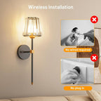 Crystal Battery Operated Wall Sconces Set of 2, 12 RGB and 3CCT Dimmable Wall - Image 6