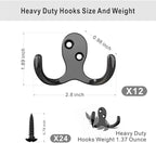 ZAYBOD Heavy Duty Wall Mounted Black Coat Hooks, mudroom Hooks, Backpack Hooks - Image 2