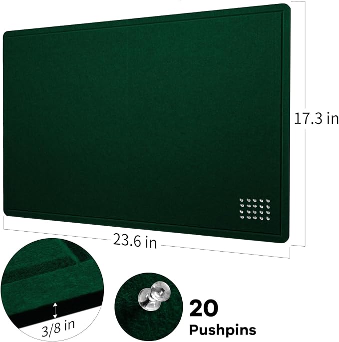 Bulletin Board, 24 x 18 inches Felt Board Decorative Pin Board, Cork Board - Image 5