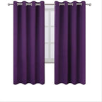 LEMOMO Blackout Curtains 66 x 72 Inch Long Purple Curtains Set of 2 Panels Room - Image 2