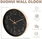 Silent Wall Clock 12 Inch Non-Ticking Wall Clocks Battery Operated - Image 3