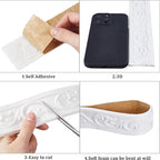 CRASPIRE 88 x 1.96 inch Crown Molding Peel and Stick 3D Flexible Foam Wall Trim - Image 6