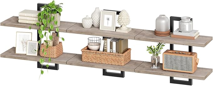 HOOBRO Floating Shelves, 15 Inch Wall Shelf Set of 3, Wall Mounted Storage - Image 9