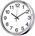 SIN&MI Wall Clock Metal Frame Glass Cover Non-Ticking Number Quartz Wall Clock by SINMI