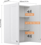 VANIRROR White Wall Mount Cabinet, MDF Over the Toilet Storage Cabinet - Image 2