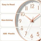 Mosewa Wall Clock 8 Inch, Battery Operated Silent Non-Ticking Modern Analog - Image 7
