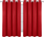 LEMOMO Blackout Curtains 66 x 54 Inch Long Bright Red Curtains Set of 2 Panels - Image 2