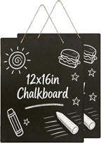 Hanging Chalkboard 12x16 Inch Double-Sided Chalkboard Sign Decorative by KOOLDE