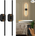 Wall Sconces Set of Two Battery Operated Wall Sconce, Wireless Wall Light USB by hunhun