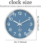 XNM Modern Blue Wall Clocks Battery Operated 10 Inch Classic Analog Clock - Image 3