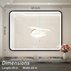 40X30 Inch Black Bathroom Mirror - Image 8