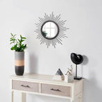 Sunburst Wall mirror Black Small Spoked Wall Decor Mirror Bohemian Home Round - Image 5