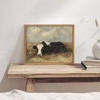 AtterrirArt Vintage Framed Wall Art, Rustic Cow Picture Painting Print - Image 3