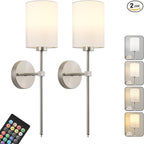Battery Operated Wall Sconce Set of Two, Wireless Rechargeable Wall Light by KARTOOSH