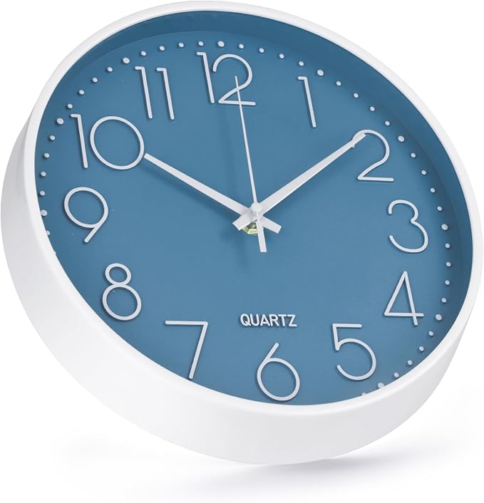 Wall Clock 10 Inch Non-Ticking Silent Modern Simple Style Round Decor Clock - Image 2