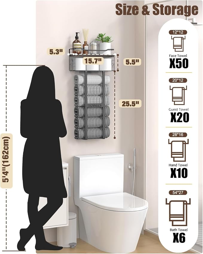Large Towel Rack & Bathroom Towel Holder - Image 2