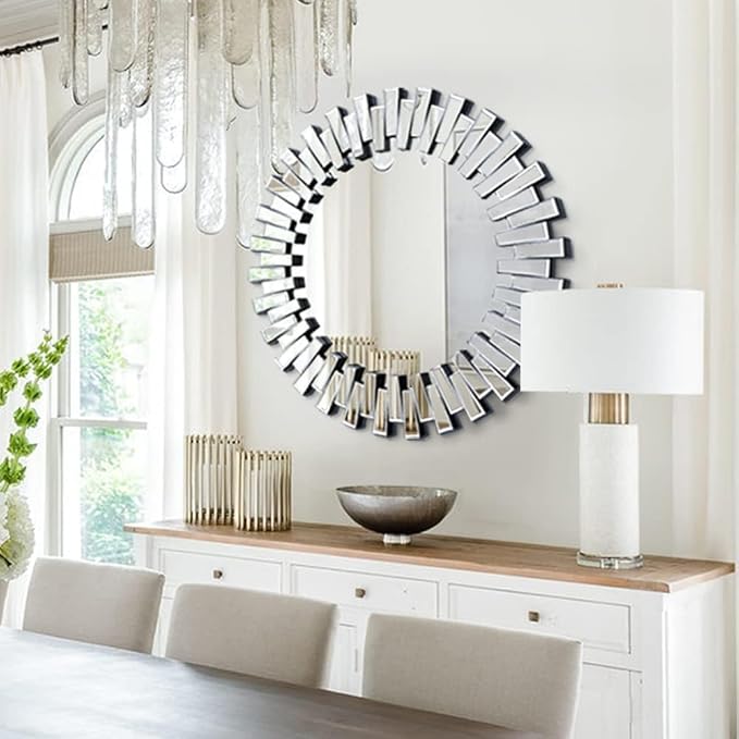 Chende Round Mirrors for Wall Decor, Modern Decorative Mirror for Entryway - Image 8