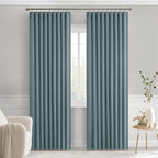 MIULEE Greyish Blue Back Tab Blackout Curtains 72 Inches Long 2 Panels Set - Image 9
