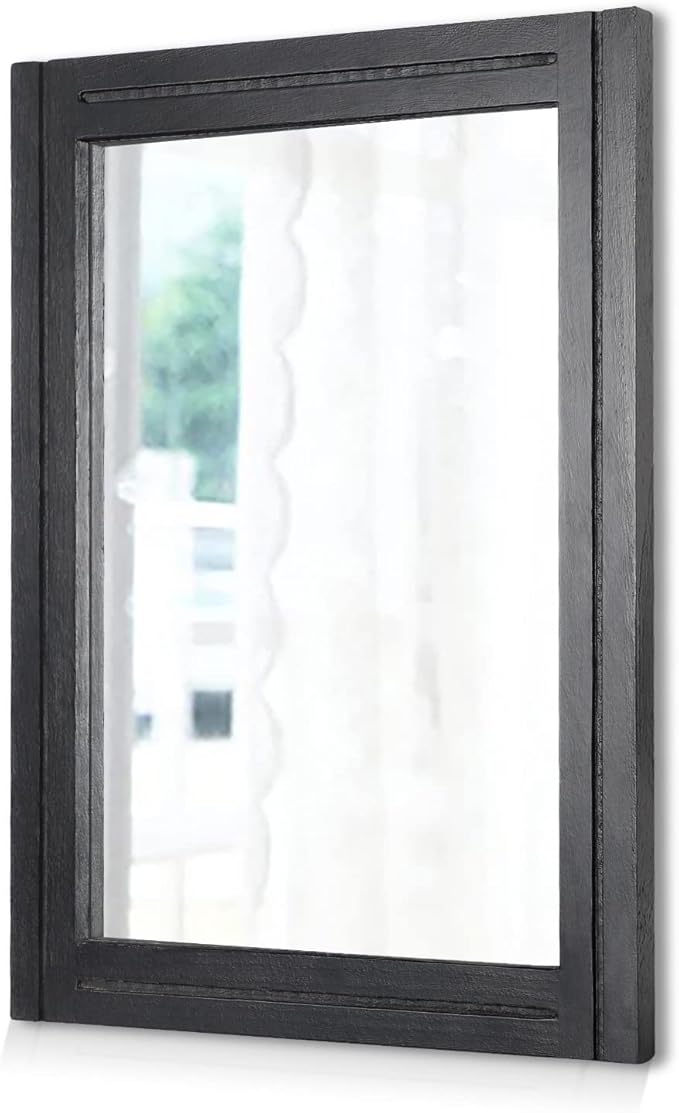 AAZZKANG Black Mirrors for Wall Rectangle Wood Framed Decorative Wall Hanging by AAZZKANG