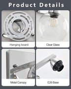 Bathroom Light Fixtures, 1-Light Silver Vanity Light - Image 5