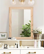 AAZZKANG Rustic Mirrors for Wall Rectangle Wood Frame Mirror Large 26"x18" - Image 4