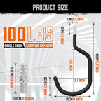 HORUSDY 6 Pack Heavy Duty Bike Hooks - Image 3
