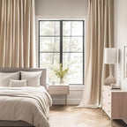 MIULEE Back Tab Beige Curtains 108 Inch Long 2 Panels Set - Image 2