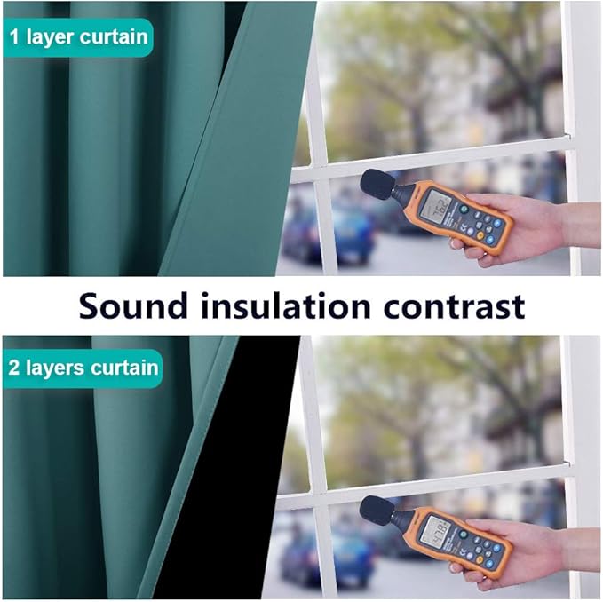 NICETOWN 100% Blackout Window Curtain Panels, Sea Teal, Cold and Full Light - Image 4